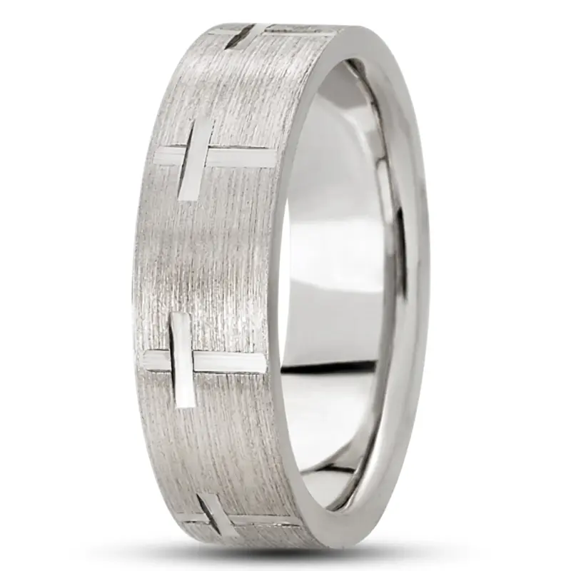 platinum 7mm. same as picture basic-carved-religious-wedding-ring - main view