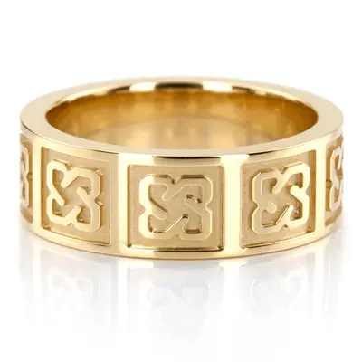 Celtic Fire Inspired Design Wedding Band - view 2 of 3