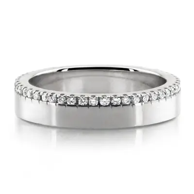 Radiant Line Diamond Wedding Ring - view 3 of 4