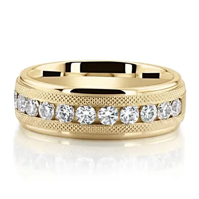 Vintage Milgrain Design Channel Set Diamond Band - view 2 of 3