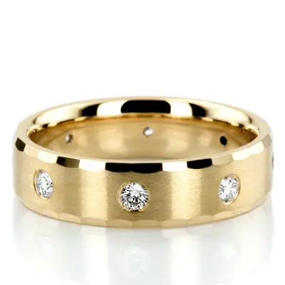 Fine Satin Finish Diamond Wedding Ring  - view 2 of 3