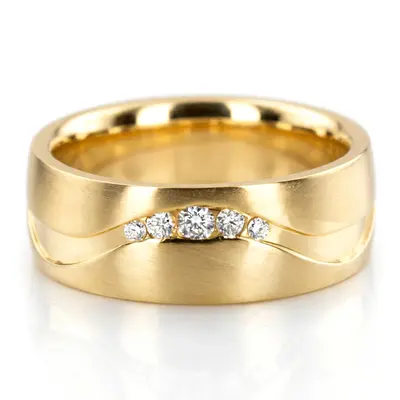 Unique Carved Diamond Wedding Band - view 2 of 3