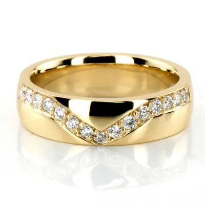 V-Set Diamond Wedding Ring - view 2 of 2
