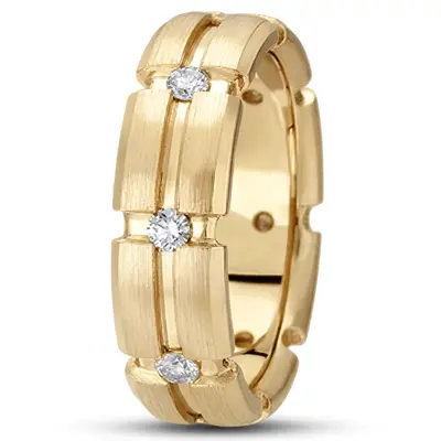 Exquisite Incised Diamond Wedding Ring  1 - view 2 of 2