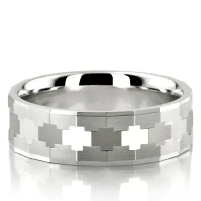 Cross-Cut Designer Wedding Band - view 1 of 3