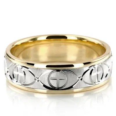 Refined Cross Wedding Ring - view 1 of 6