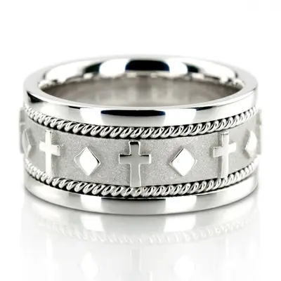 Exclusive Religious Wedding Band  - view 1 of 6