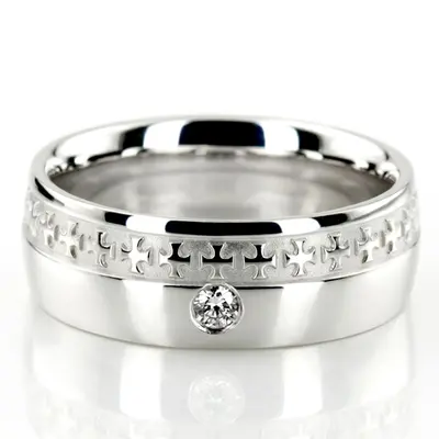 Christian Diamond Wedding Band - view 1 of 4
