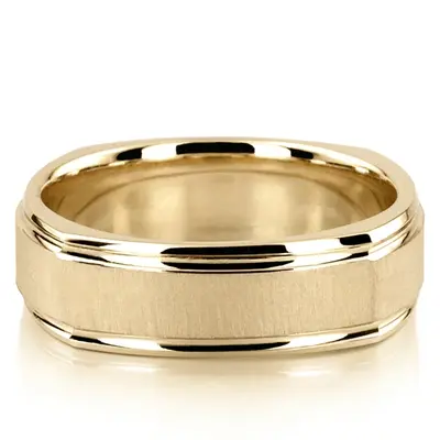 Basic Carved Four Sided Wedding Ring  - view 2 of 7