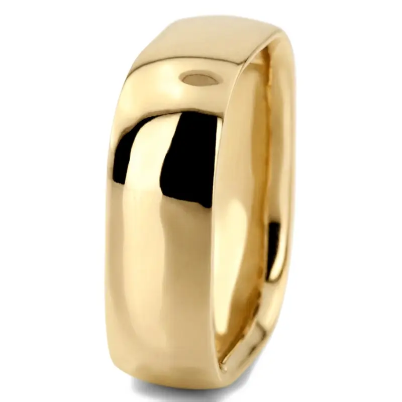 10K yellow gold 7mm. high polish Modern-Square-Dome-Wedding-Ring - alternate view 2