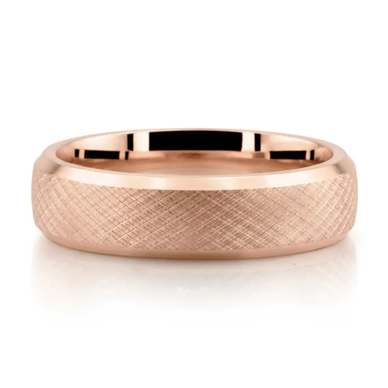 10K pink gold 6mm. same as picture Weave Design Unisex Wedding Ring - alternate view 3