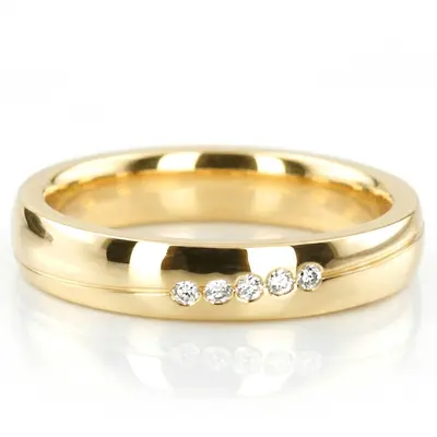 Modern Two Tone Diamond Wedding Ring - view 2 of 2