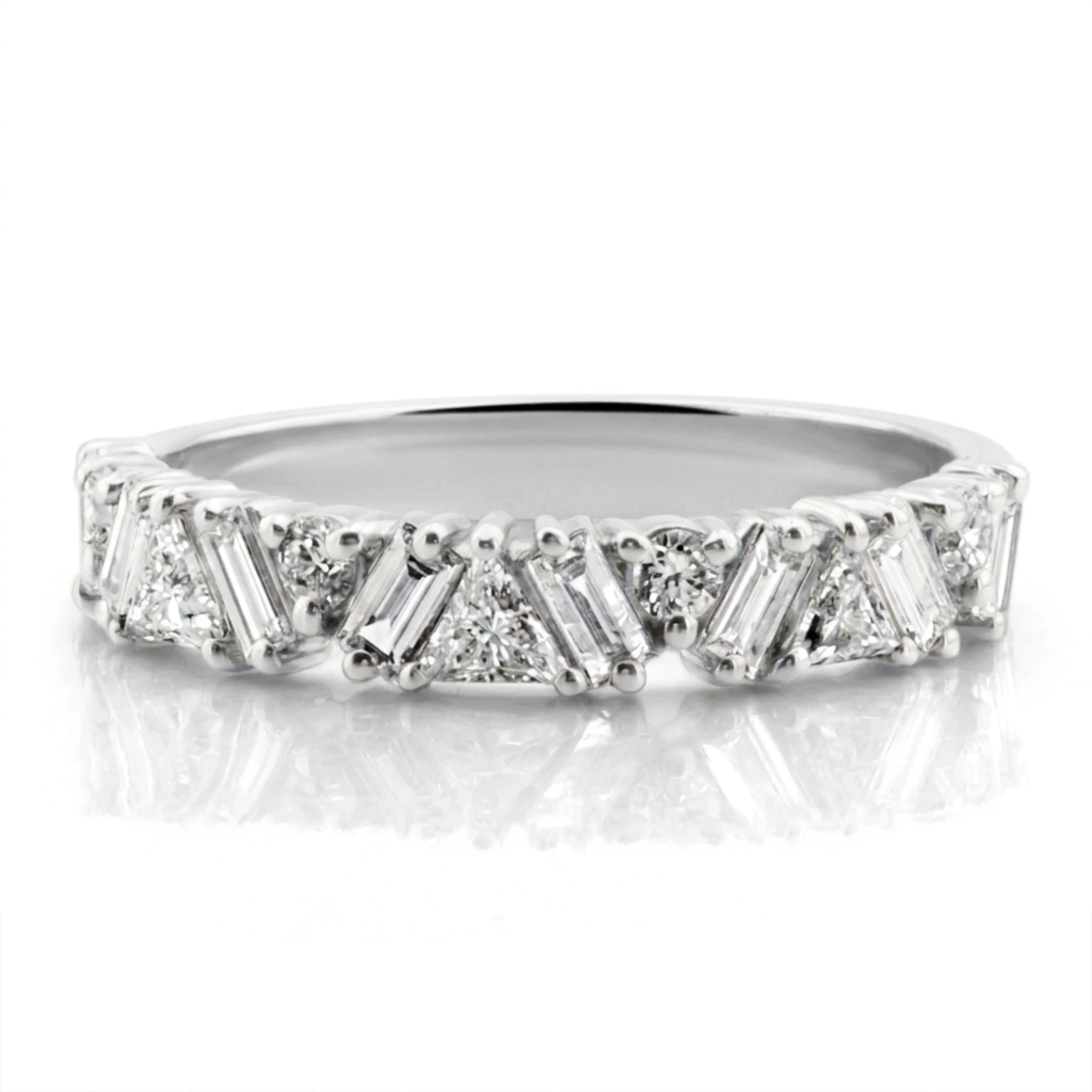 14K white gold Triple Crown Diamond Ring 1 ct.tw - alternate view 2