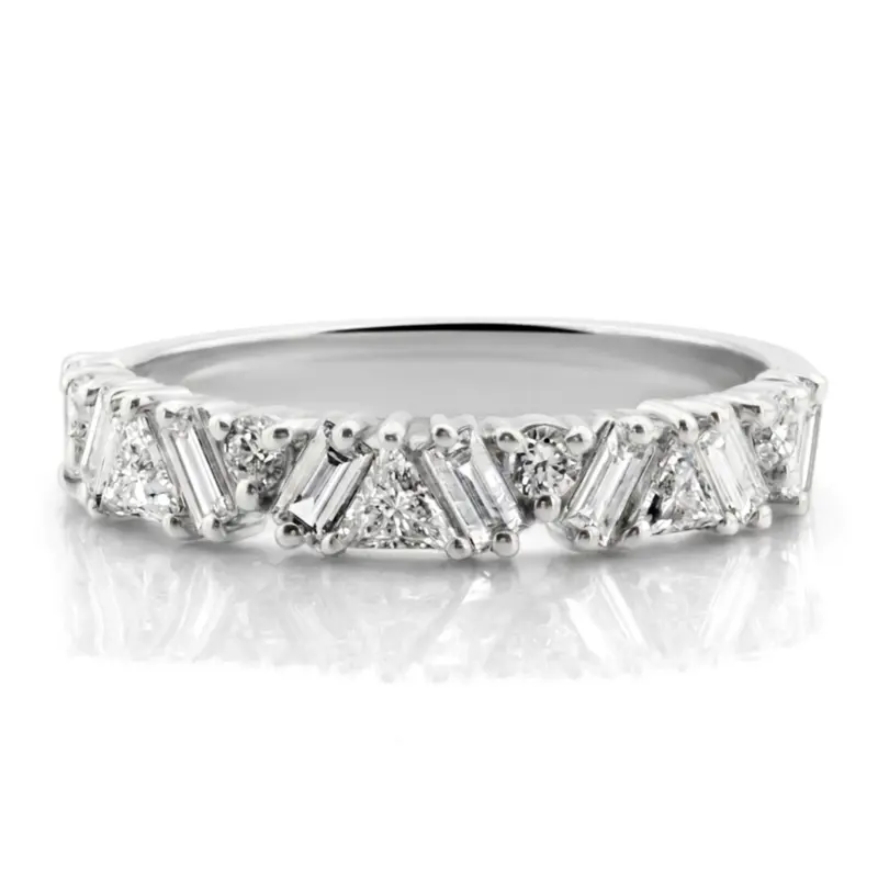 14K white gold Triple Crown Diamond Ring 1 ct.tw - alternate view 2