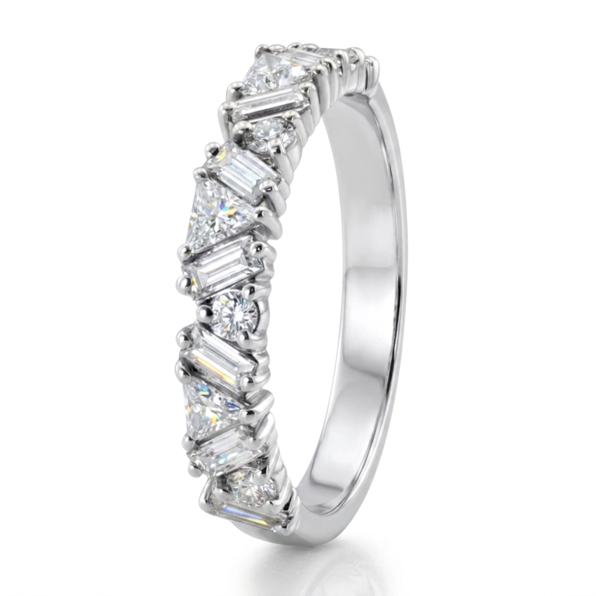 14K white gold Triple Crown Diamond Ring 1 ct.tw - alternate view 4