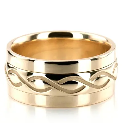 Exquisite Incised Celtic Wedding Band  - view 1 of 6
