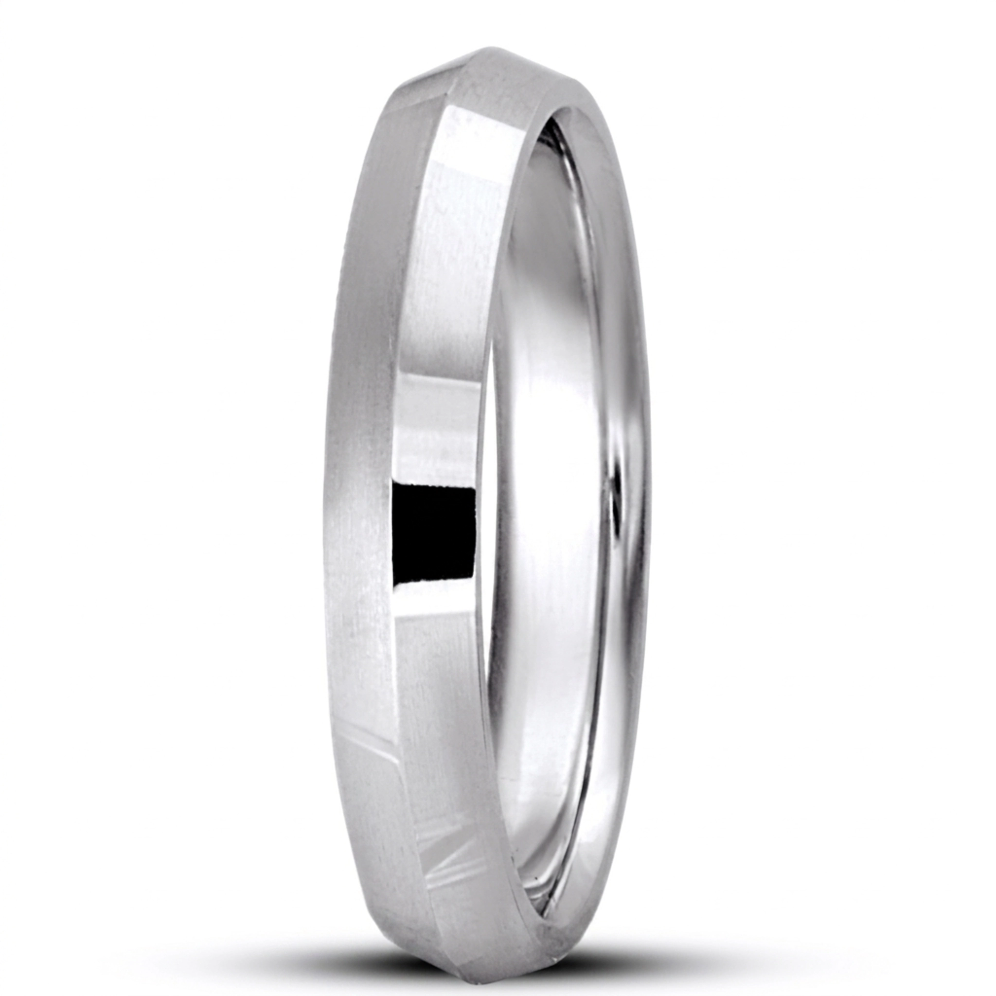 10K white gold 3mm. high polish knife-edge-wedding-band - main view