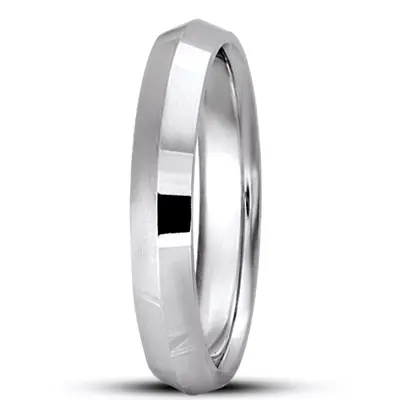 10K white gold 3mm. high polish knife-edge-wedding-band - main view thumbnail