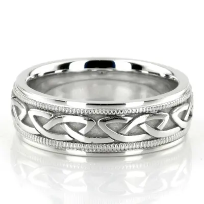 Classic Shiny Celtic Wedding Band  - view 1 of 6