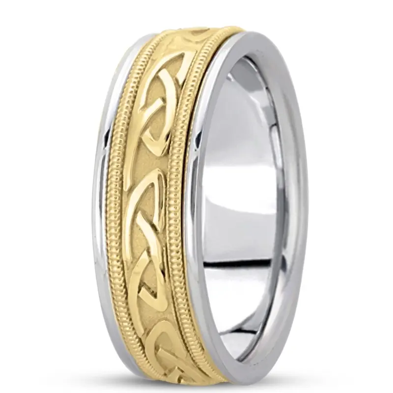 platinum 7mm. high polish hand-made-celtic-wedding-band - alternate view 3
