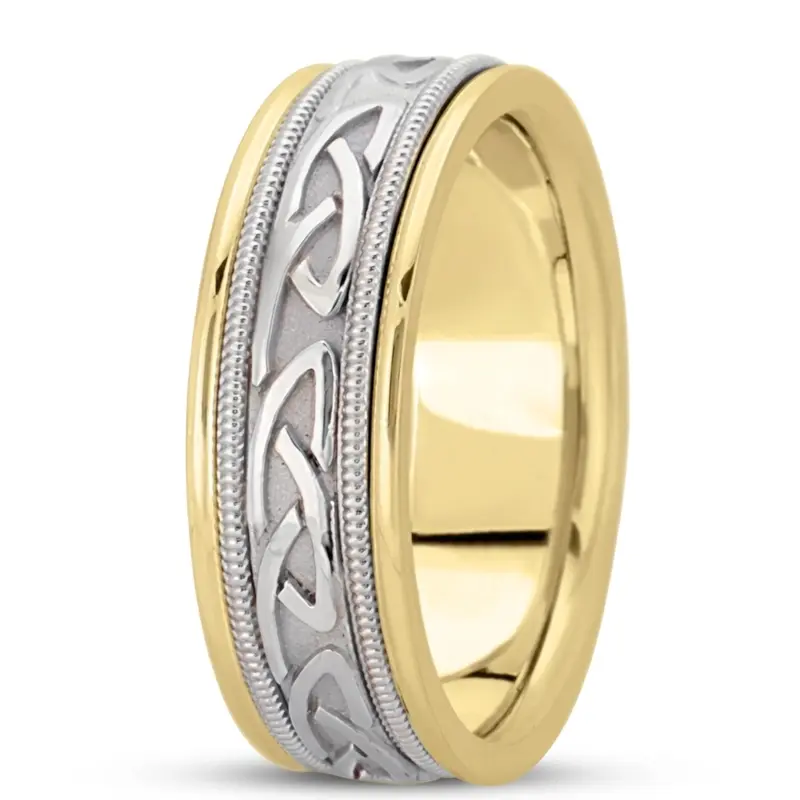 platinum 7mm. high polish hand-made-celtic-wedding-band - alternate view 4