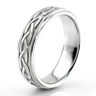 Classic Shiny Celtic Wedding Band  - view 5 of 6