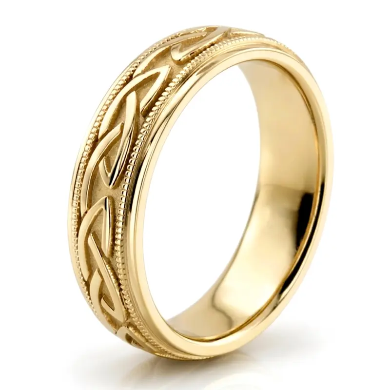 platinum 6mm. high polish hand-made-celtic-wedding-band - alternate view 6