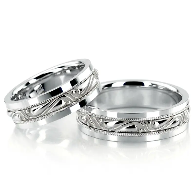 10K hand-made-celtic-wedding-band-set - alternate view 3