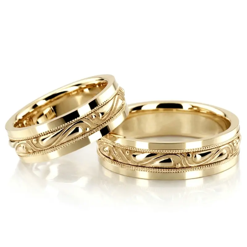 10K hand-made-celtic-wedding-band-set - alternate view 2