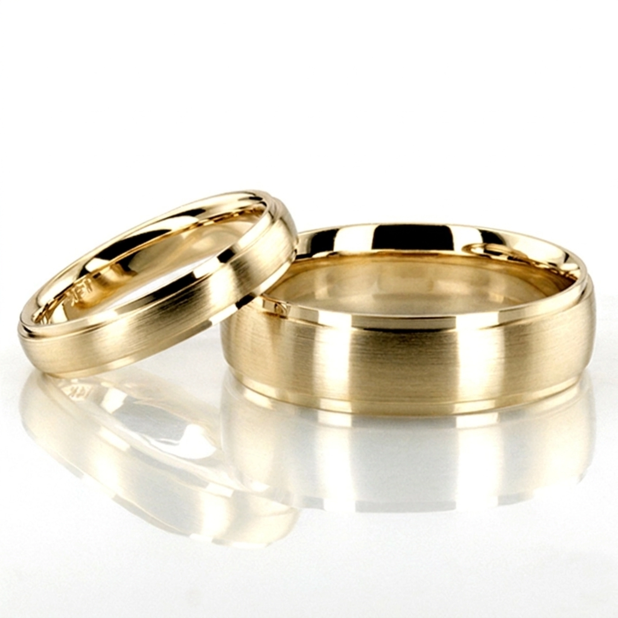 14K his-and-her-basic-carved-wedding-ring - alternate view 2