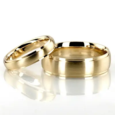 14K his-and-her-basic-carved-wedding-ring - alternate view 2 thumbnail