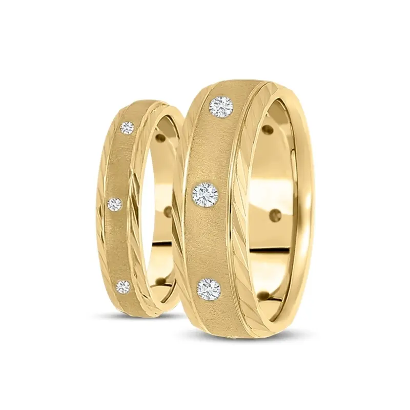 10K his-and-her-diamond-classic-round-cut-wedding-band - main view