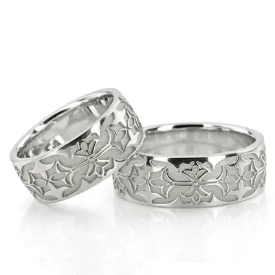 Bestseller Milled Design Wedding Ring Set - view 2 of 5