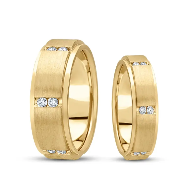 10K his-and-her-diamond-classic-round-wedding-rings - main view