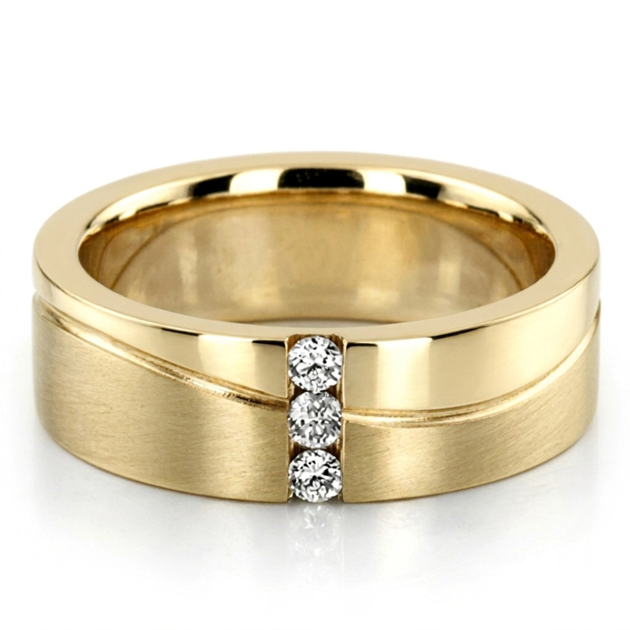 10K yellow gold 6mm. same as picture Wave-Design-Diamond-Wedding-Ring - alternate view 2