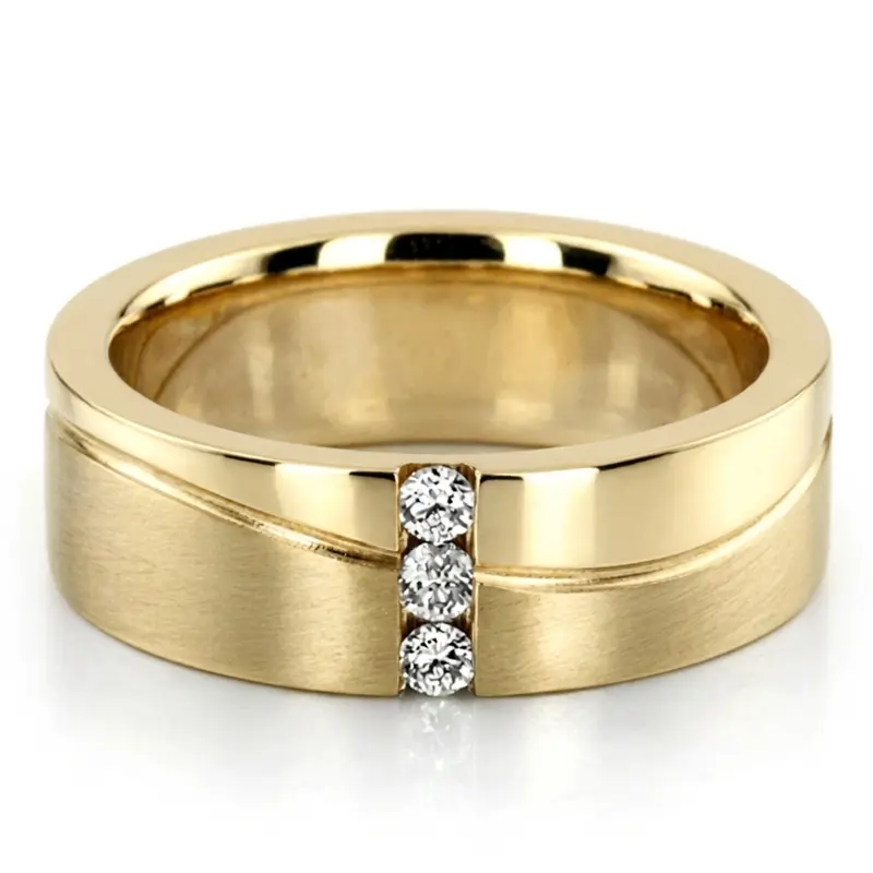 14K yellow gold 6mm. same as picture Wave-Design-Diamond-Wedding-Ring - alternate view 2