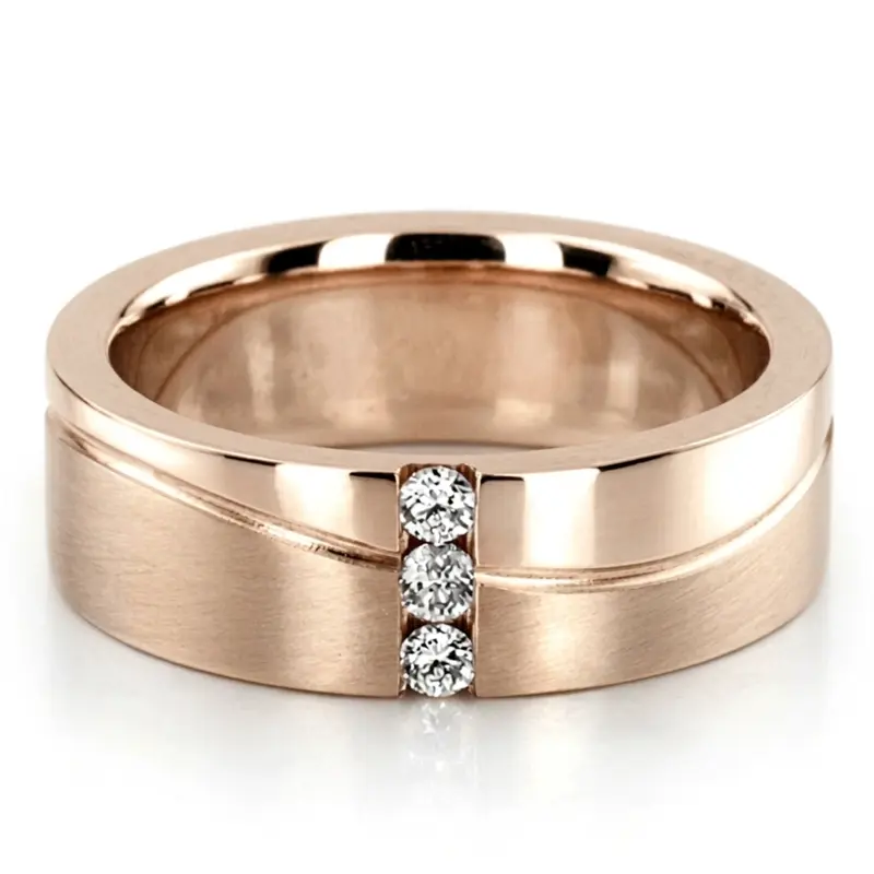 14K pink gold 6mm. same as picture Wave-Design-Diamond-Wedding-Ring - alternate view 4