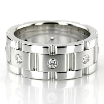 Rolex Inspired Round Diamond Wedding Ring - view 1 of 6