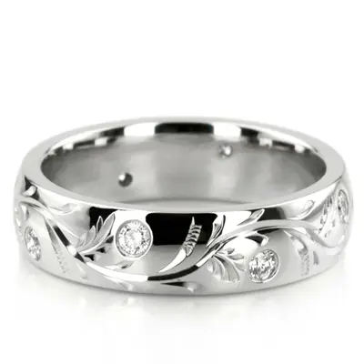Chic Floral Diamond Wedding Ring (0.20 ct. tw.) - view 1 of 3