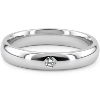 High Polished Solitaire Diamond Wedding Band  - view 5 of 9