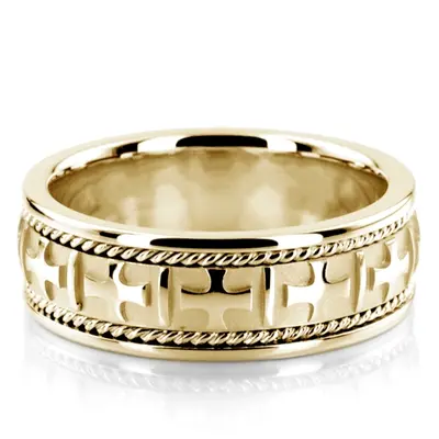 Two-Tone Cross Religious Wedding Band  - view 3 of 5