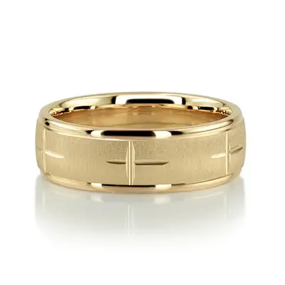 Exquisite Cross Carved Design Wedding Ring  - view 4 of 7