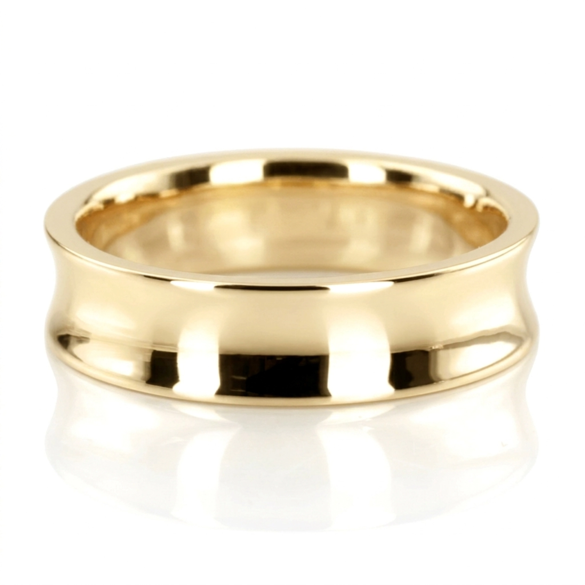 10K yellow gold 6mm. high polish Concave-Classic-Wedding-Band - alternate view 2