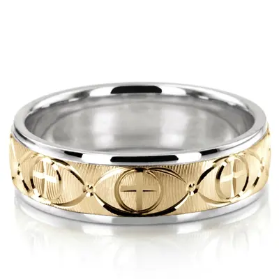 Refined Cross Wedding Ring - view 2 of 7