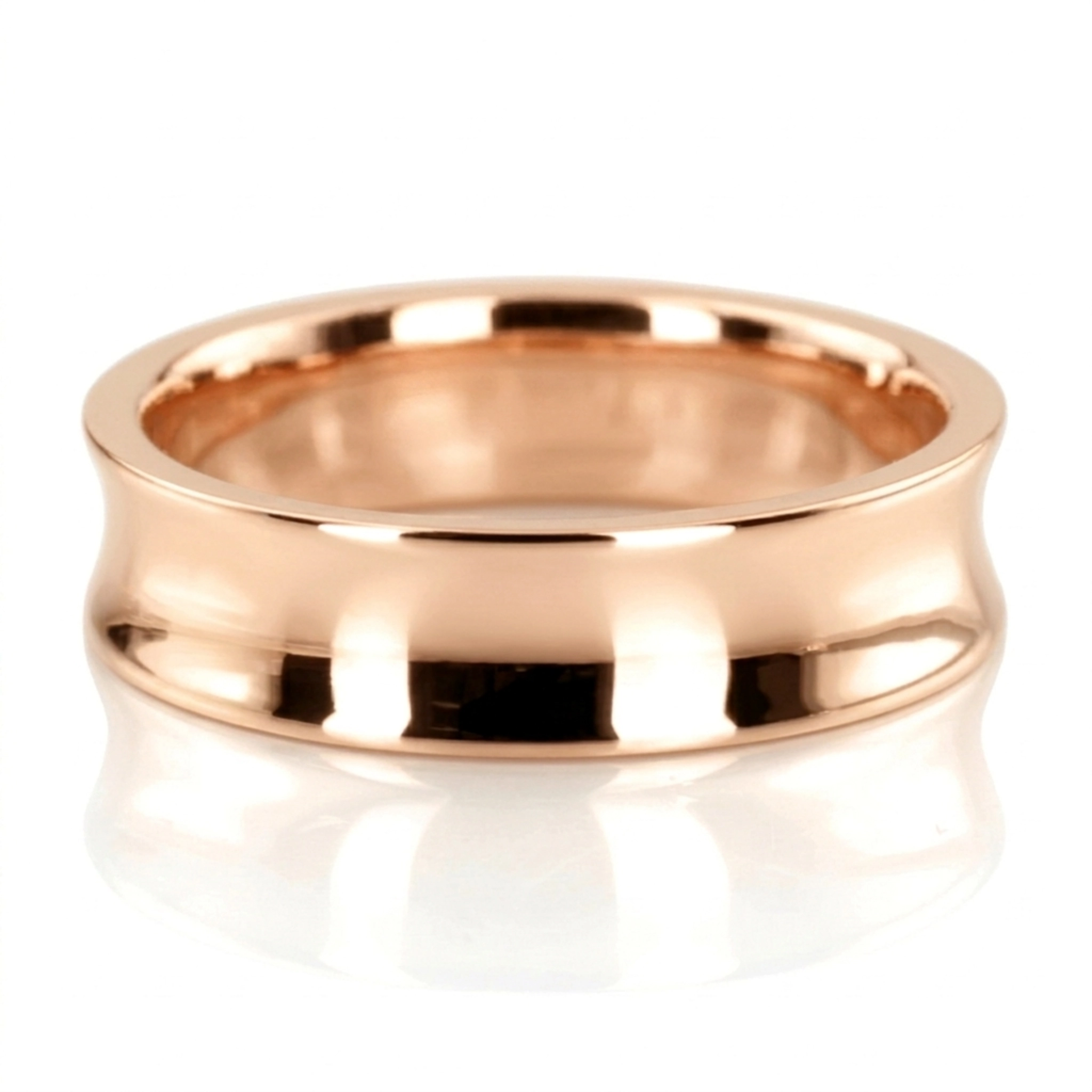 10K pink gold 6mm. high polish Concave-Classic-Wedding-Band - alternate view 3