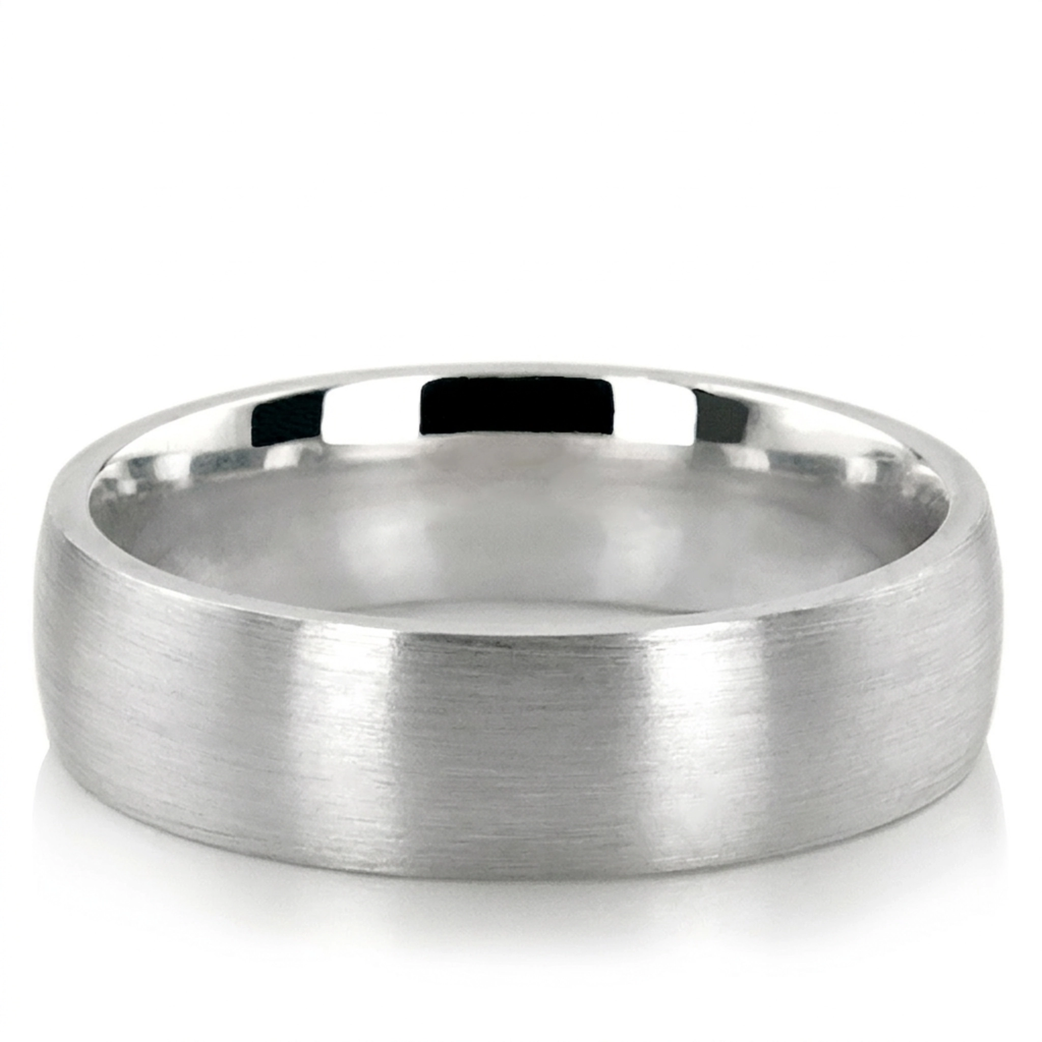 10K white gold 6mm. satin Satin-Finish-Plain-Wedding-Band - alternate view 4