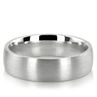 10K white gold 6mm. satin Satin-Finish-Plain-Wedding-Band - alternate view 4 thumbnail