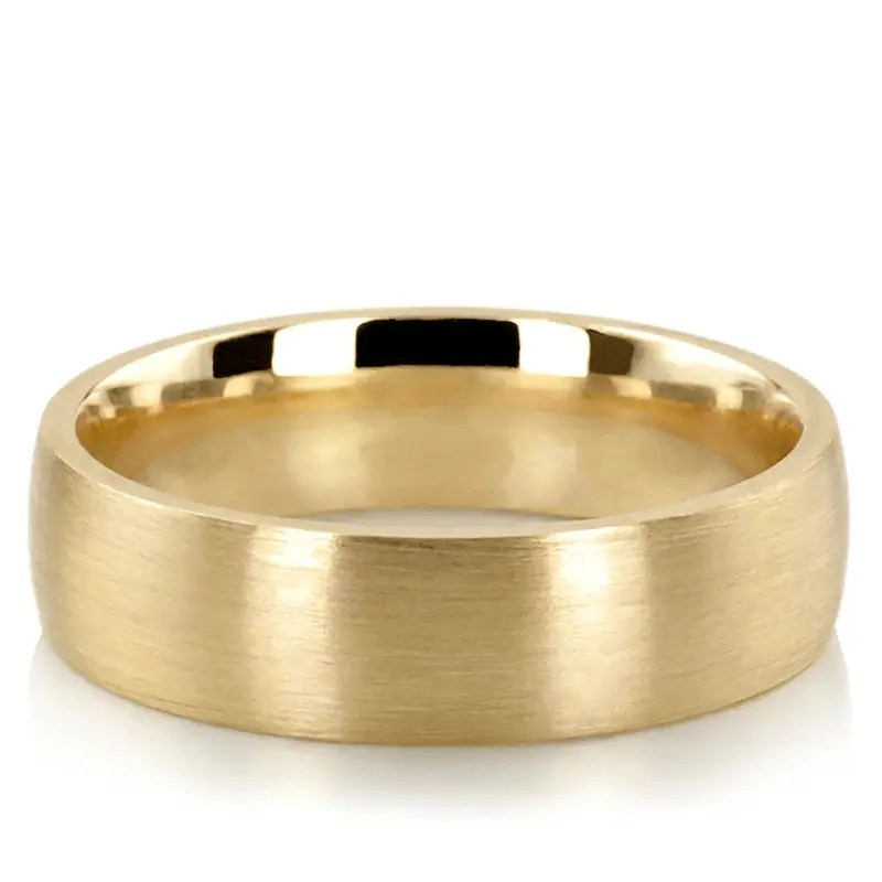 10K yellow gold 6mm. satin Satin-Finish-Plain-Wedding-Band - alternate view 2