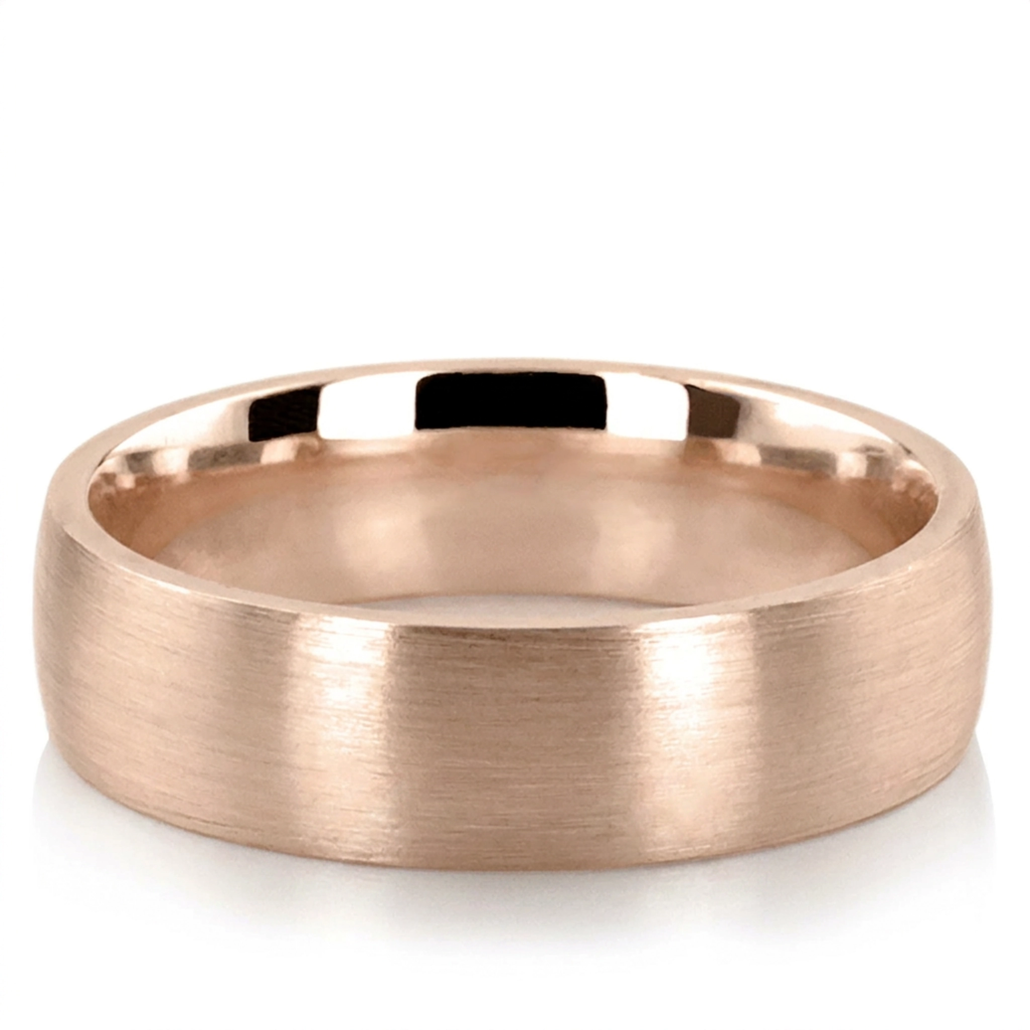 10K pink gold 6mm. satin Satin-Finish-Plain-Wedding-Band - alternate view 6
