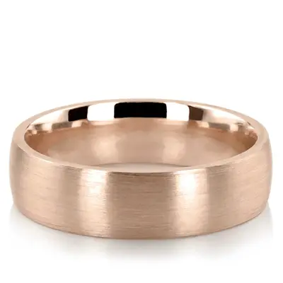 10K pink gold 6mm. satin Satin-Finish-Plain-Wedding-Band - alternate view 6 thumbnail